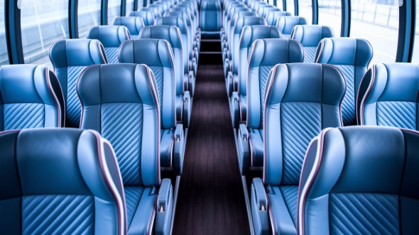 56 passenger charter bus interior view